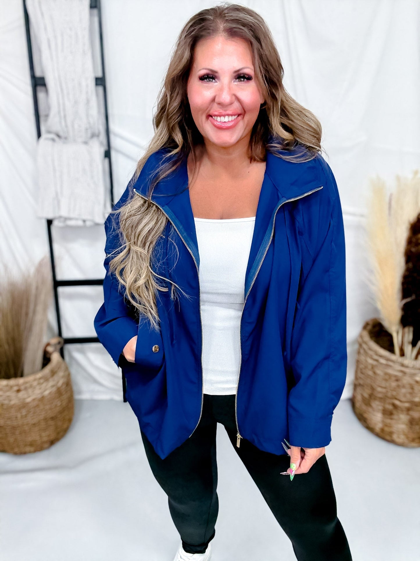 Long Sleeve Solid A - Line Zip Up Hoodie Jacket (5 Colors) - Whiskey Skies - DEAR SCARLETT