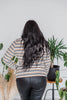 Long Sleeve Striped Knit Top with Thumbholes - Whiskey Skies - WHITE BIRCH