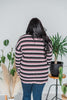 Long Sleeve Striped Ribbed Top - Whiskey Skies - HEIMISH