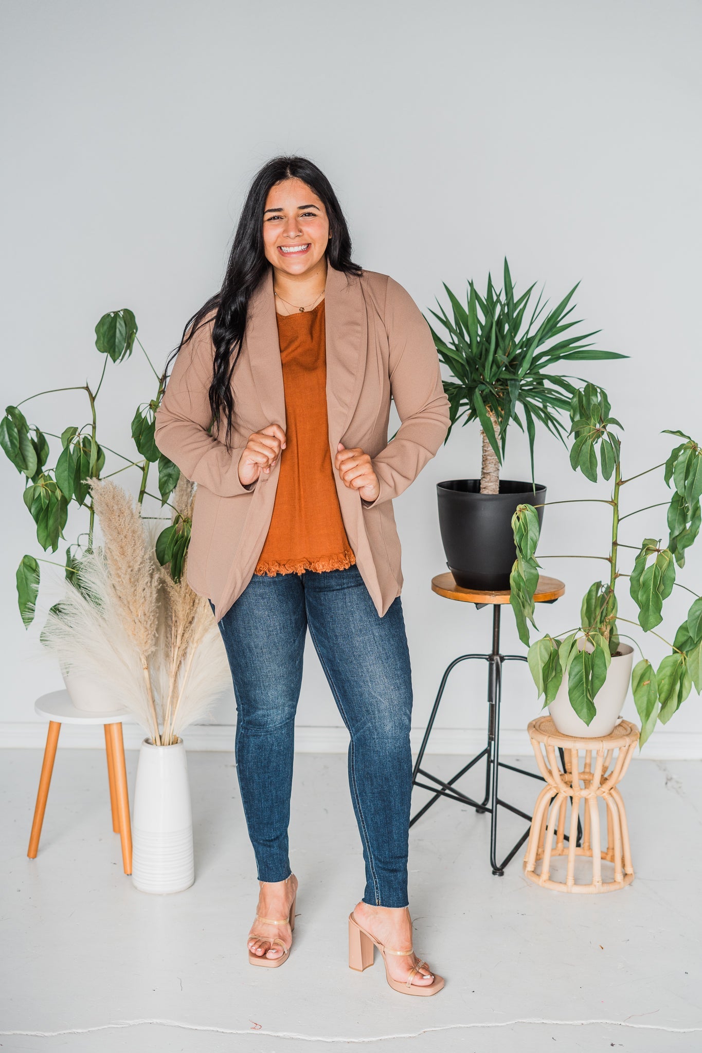 Long Sleeve Taupe Blazer - Whiskey Skies - HEIMISH