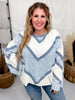 Long Sleeve Top With Chevron Lace Panels & Scalloped Eyelet Details - Whiskey Skies - ODDI