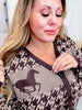 Long Sleeve Western Mustang Button Up Cardigan - Whiskey Skies - 2 FLY CO.