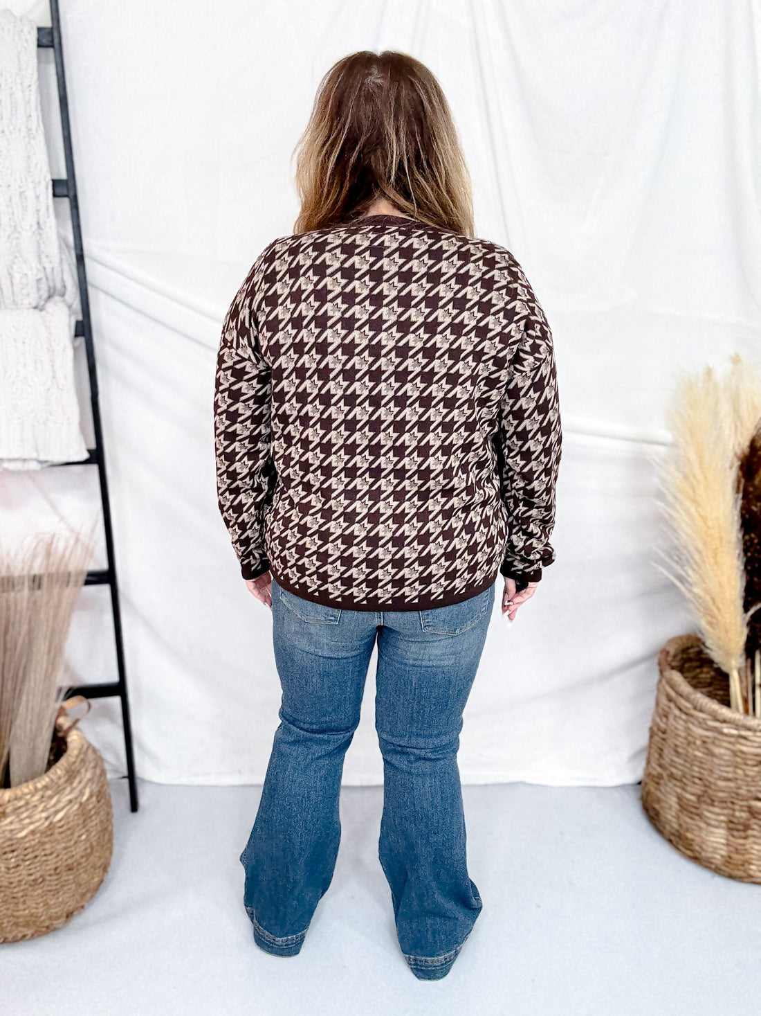 Long Sleeve Western Mustang Button Up Cardigan - Whiskey Skies - 2 FLY CO.
