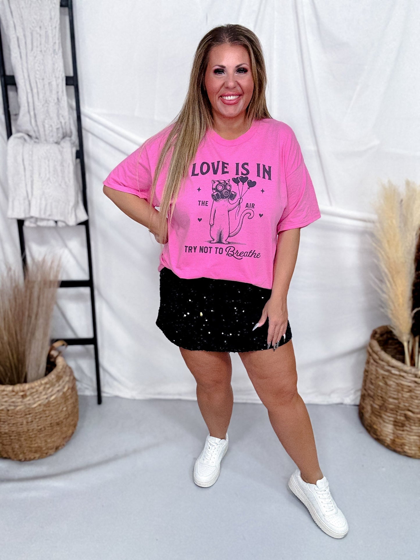 Love Is In The Air Graphic T-Shirt - Whiskey Skies - 1/2 PENNY WHOLESALE