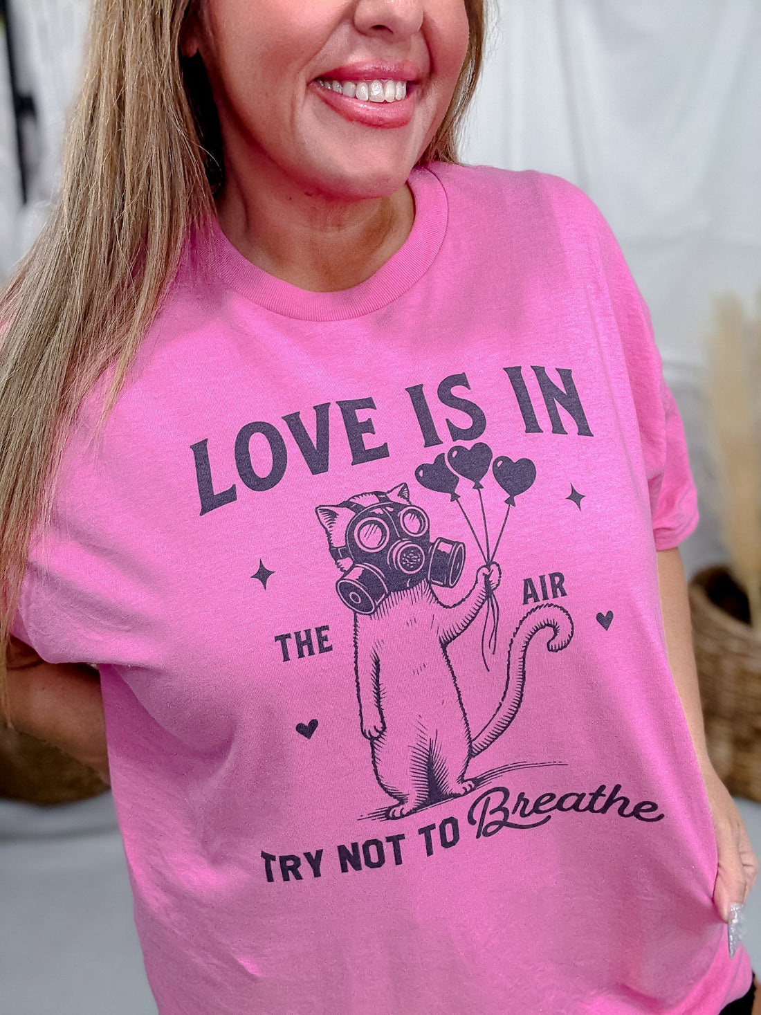 Love Is In The Air Graphic T-Shirt - Whiskey Skies - 1/2 PENNY WHOLESALE