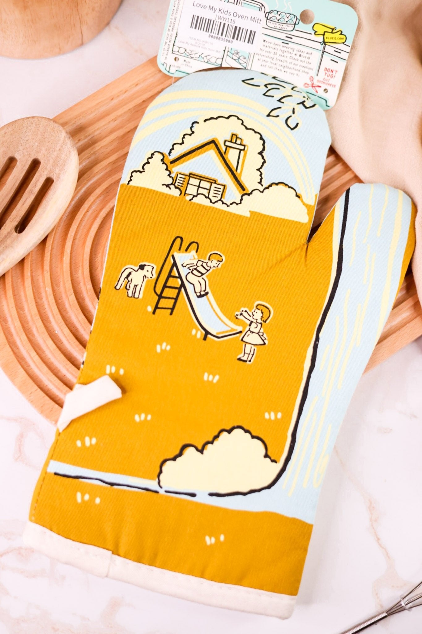 Love My Kids Oven Mitt - Whiskey Skies - BLUE Q