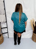 Lucky Bucks Deep Teal Short Sleeve Top - Whiskey Skies - 2 FLY CO.