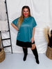 Lucky Bucks Deep Teal Short Sleeve Top - Whiskey Skies - 2 FLY CO.