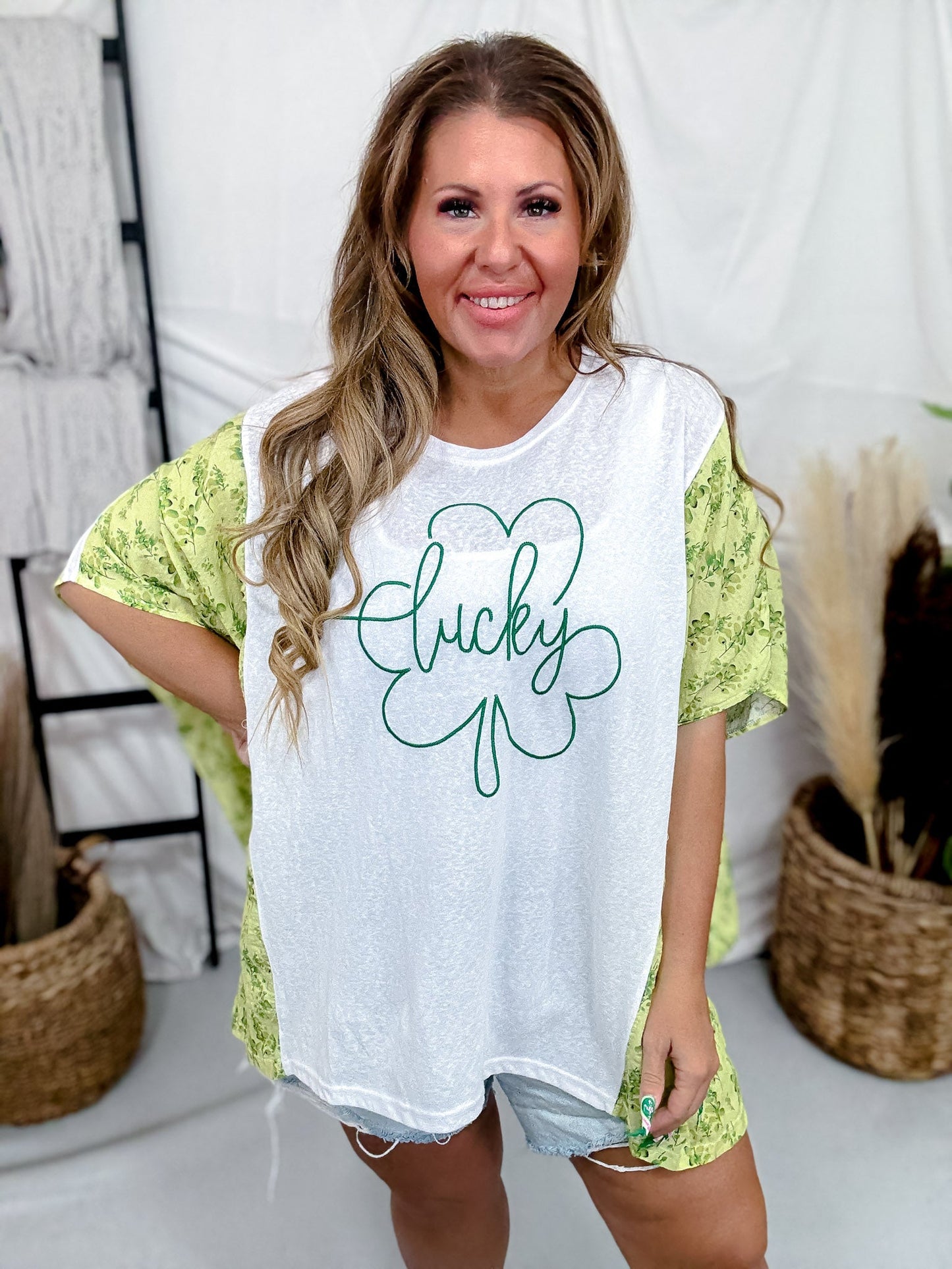 Lucky Clover Poncho Style Top - Whiskey Skies - DAVI & DANI
