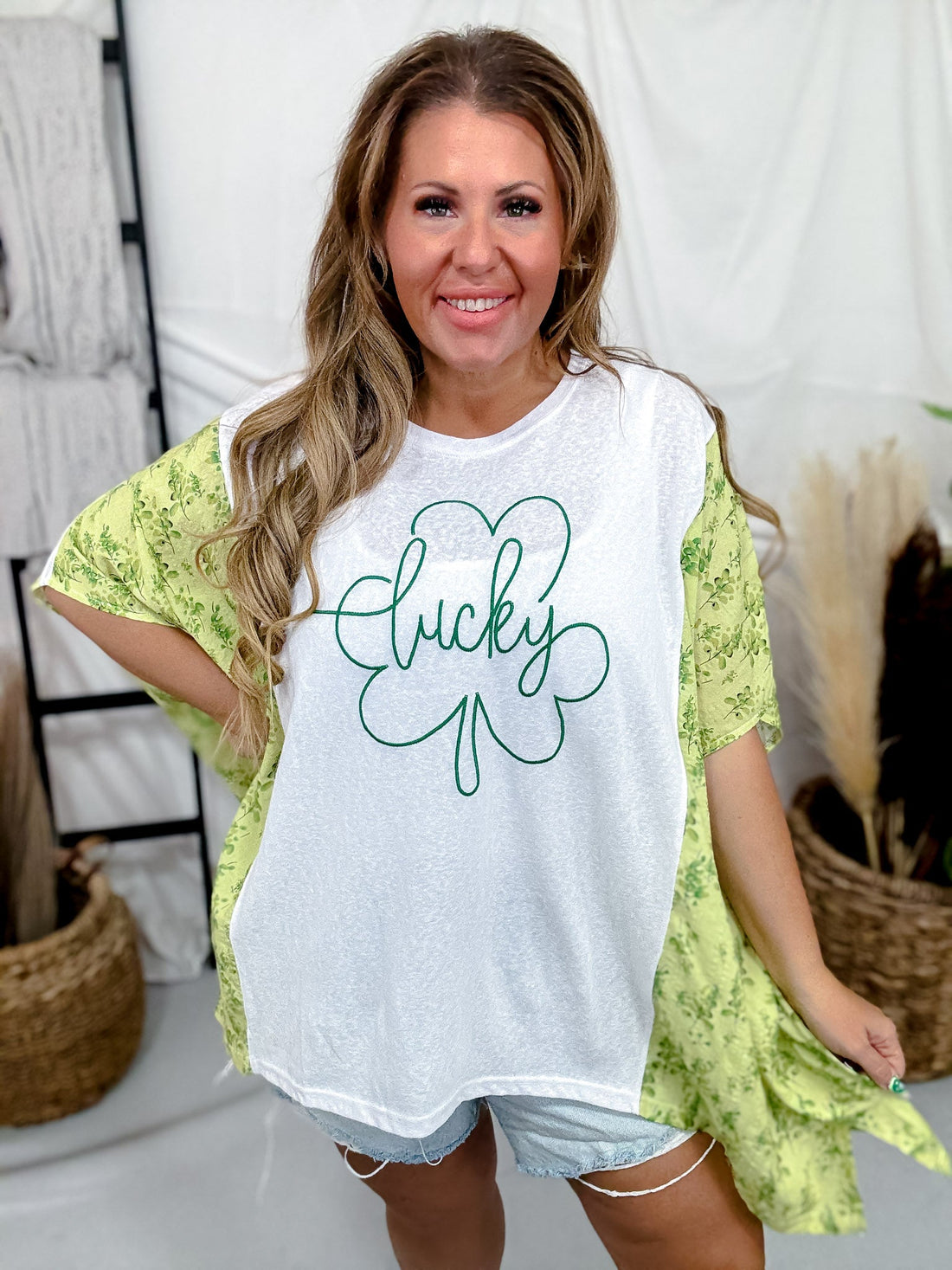 Lucky Clover Poncho Style Top - Whiskey Skies - DAVI & DANI