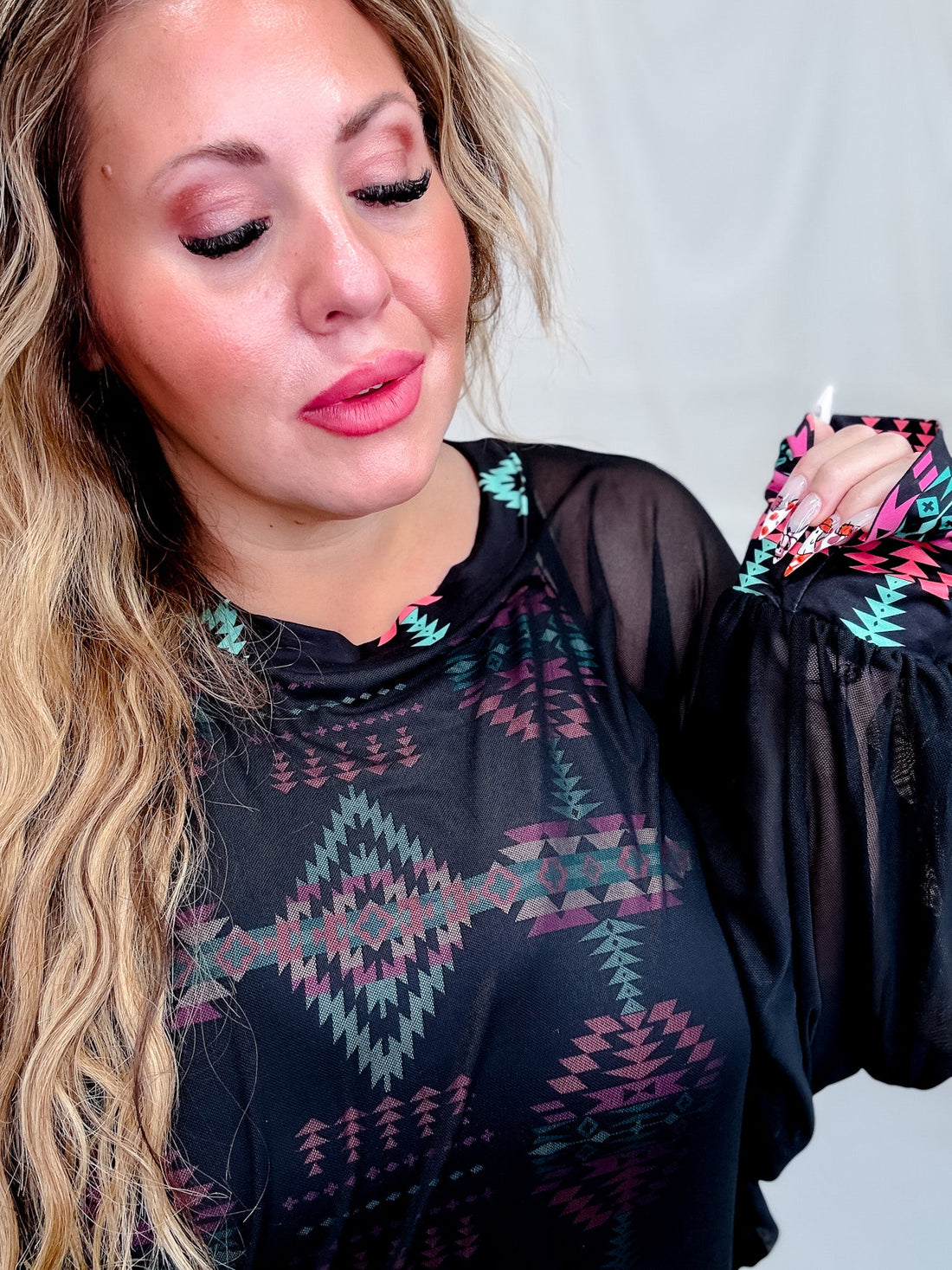 Lucky To Have You Layered Long Sleeve Top - Whiskey Skies - STERLING KREEK