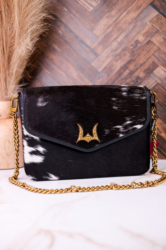 LW On The Go Medium Chain Bag In Cowhide & Calfskin - Whiskey Skies - LOYAL WEST