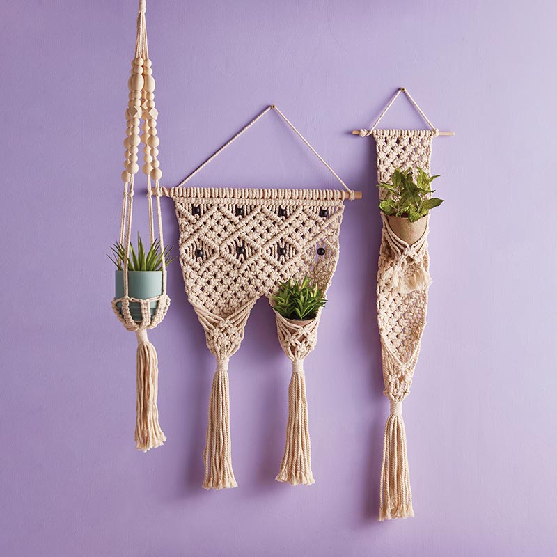 Macrame Wall Hanging Planter - Whiskey Skies - CREATIVE BRANDS