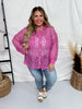 Magenta Button Up All Over Lace Blouse - Whiskey Skies - ANDREE BY UNIT