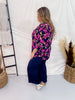 Magenta Floral Relaxed Fit Lizzy Top - Whiskey Skies - DEAR SCARLETT