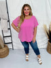 Magenta Short Sleeve Waffle Tunic Top - Whiskey Skies - ANDREE BY UNIT