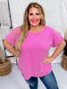 Magenta Short Sleeve Waffle Tunic Top - Whiskey Skies - ANDREE BY UNIT