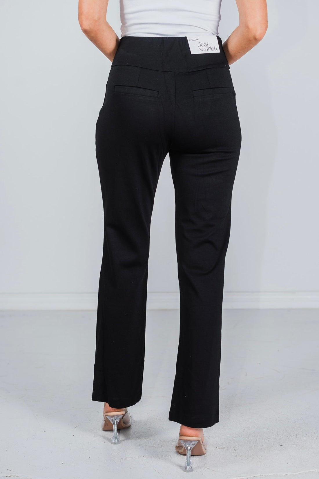 Magic Slim Straight Black Pants - Whiskey Skies - DEAR SCARLETT