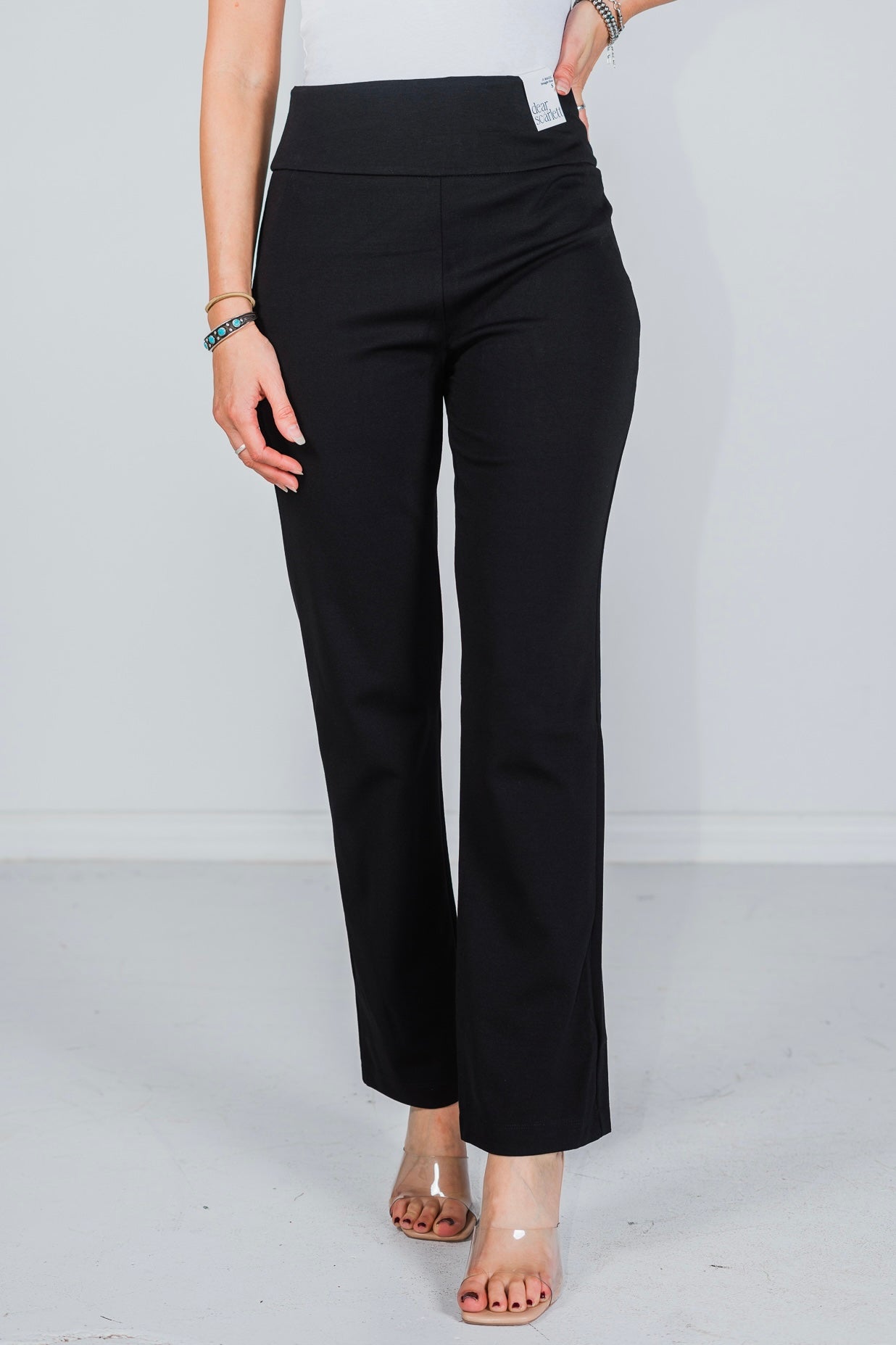 Magic Slim Straight Black Pants - Whiskey Skies - DEAR SCARLETT