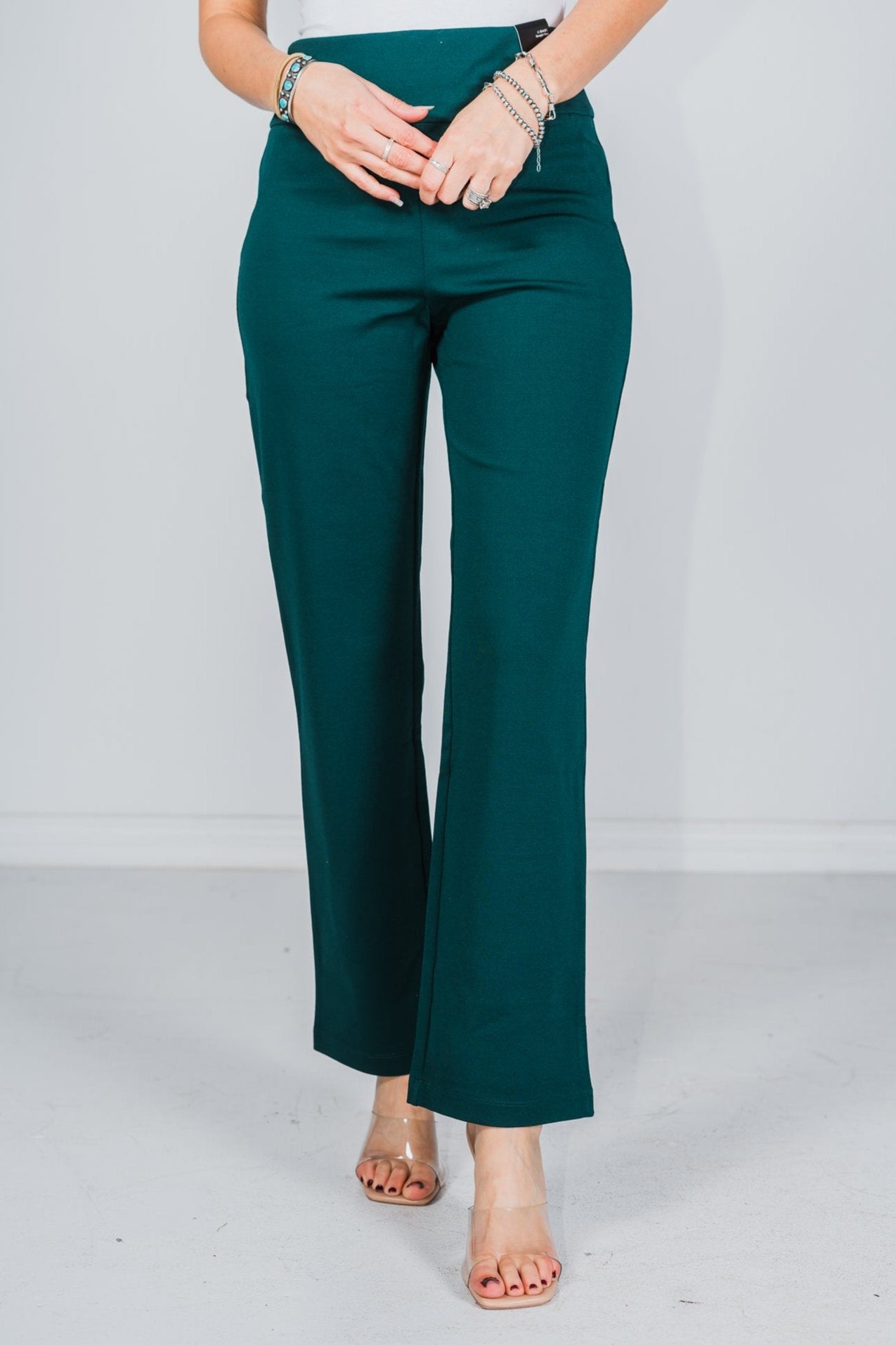 Magic Slim Straight Hunter Green Pants - Whiskey Skies - DEAR SCARLETT