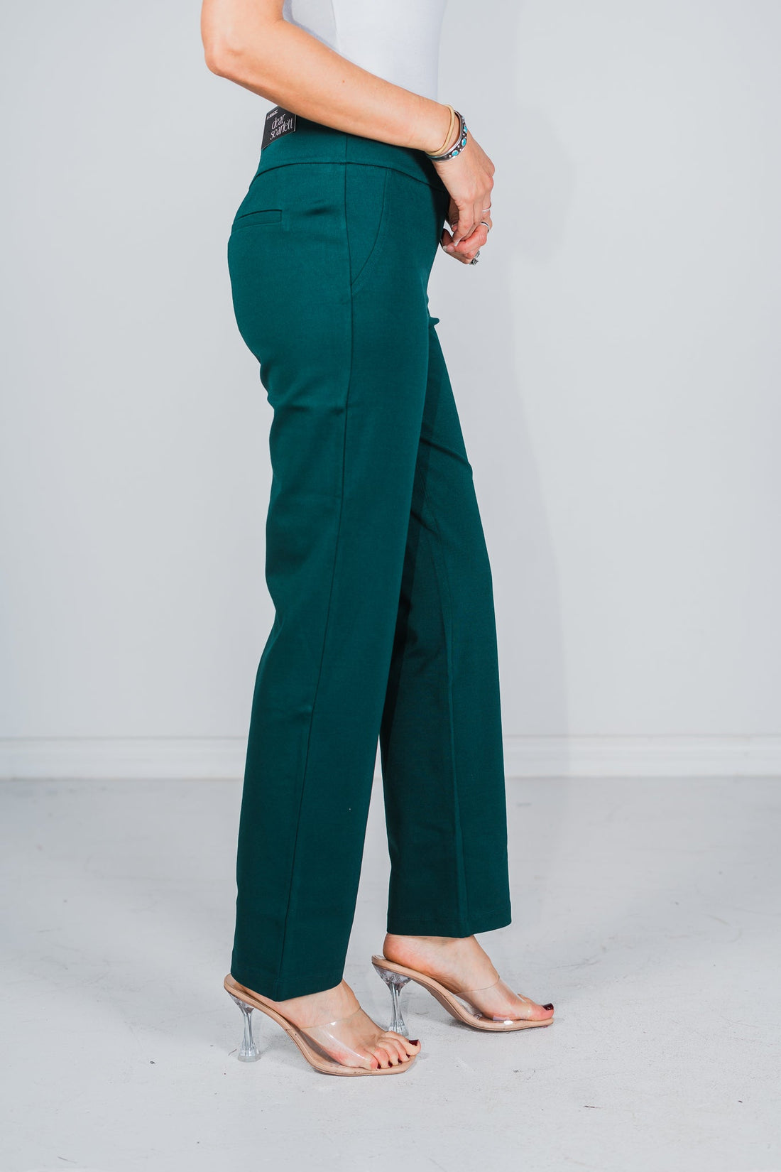 Magic Slim Straight Hunter Green Pants - Whiskey Skies - DEAR SCARLETT