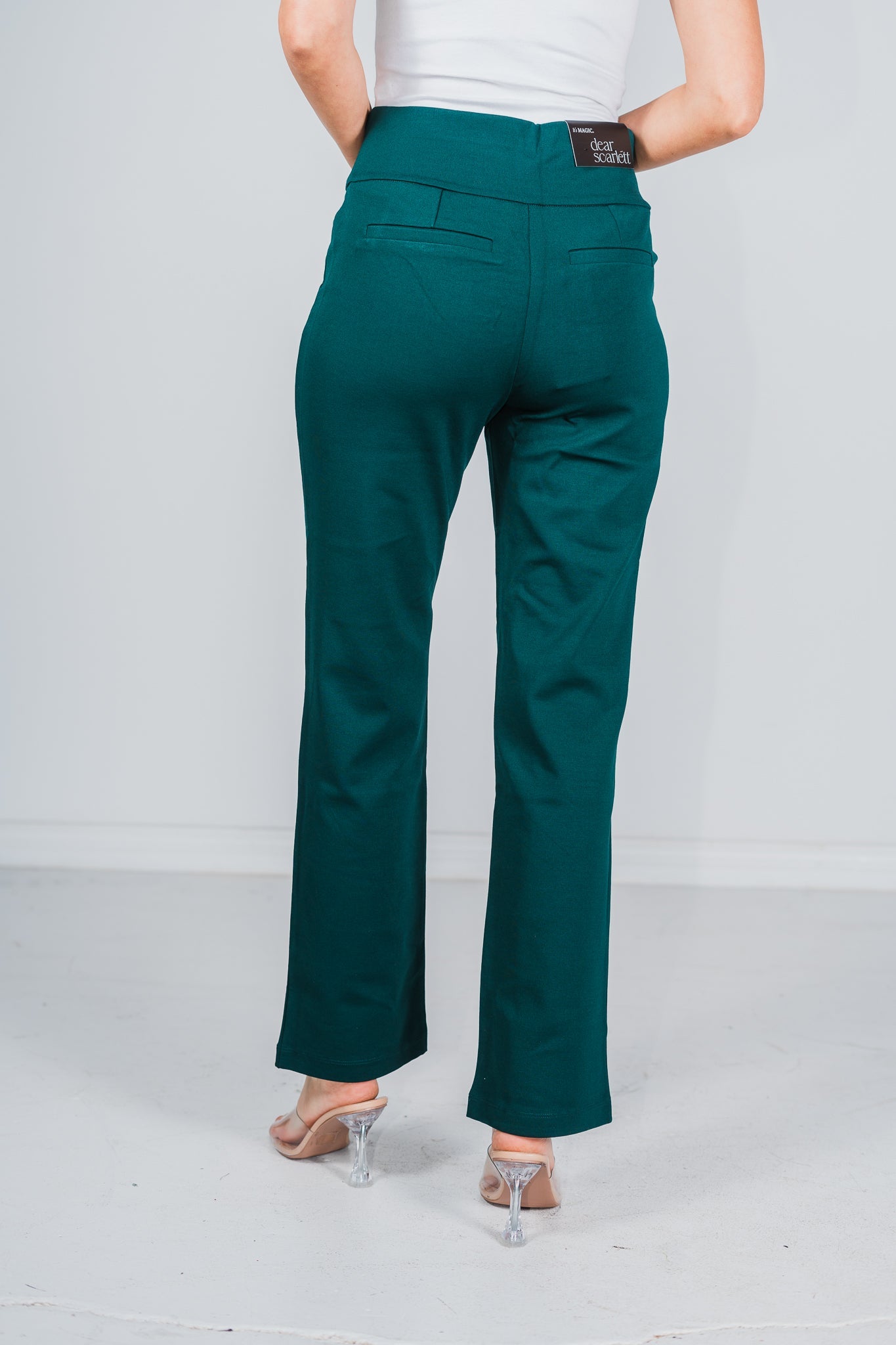 Magic Slim Straight Hunter Green Pants - Whiskey Skies - DEAR SCARLETT