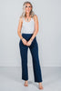 Magic Slim Straight Navy Pants - Whiskey Skies - DEAR SCARLETT