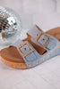 Main Squeeze Blue Denim Wedges - Whiskey Skies - CORKYS FOOTWEAR