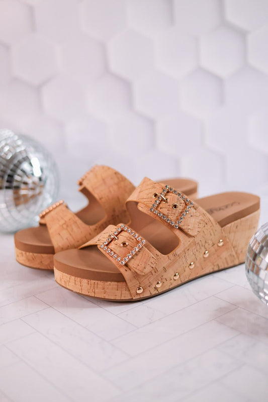 Main Squeeze Cork Wedges - Whiskey Skies - CORKYS FOOTWEAR