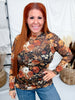 Maple Bloom Long Sleeve Mesh Top - Whiskey Skies - STERLING KREEK