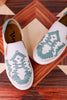 Marian Crackle Effect Slip On Sneakers With Aztec Pattern - Whiskey Skies - VERY G