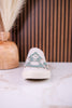"Marian" Cream Crackle Mule Sneakers With Turquoise Aztec Pattern - Whiskey Skies - VERY G