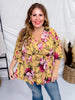 Marigold Floral Print 3/4 Dolman Sleeve Dreamer Top - Whiskey Skies - DEAR SCARLETT