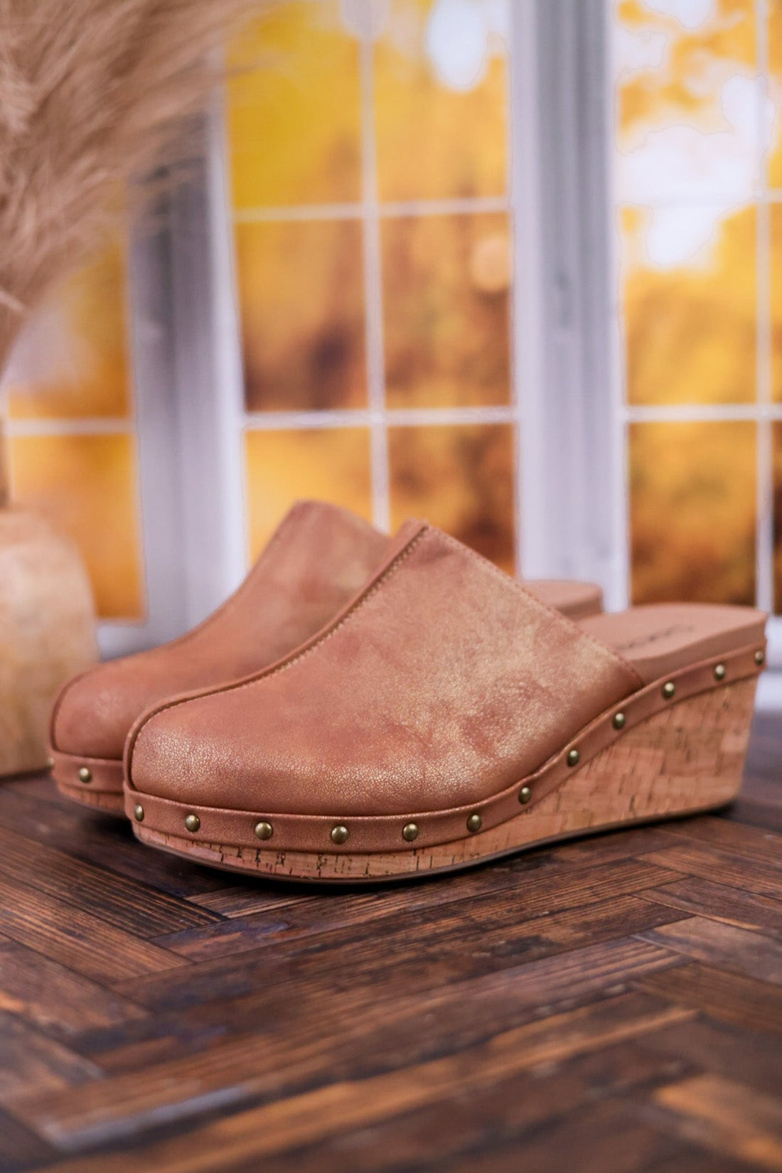 Marley Antique Bronze Round Toe Wedges - Whiskey Skies - CORKYS FOOTWEAR