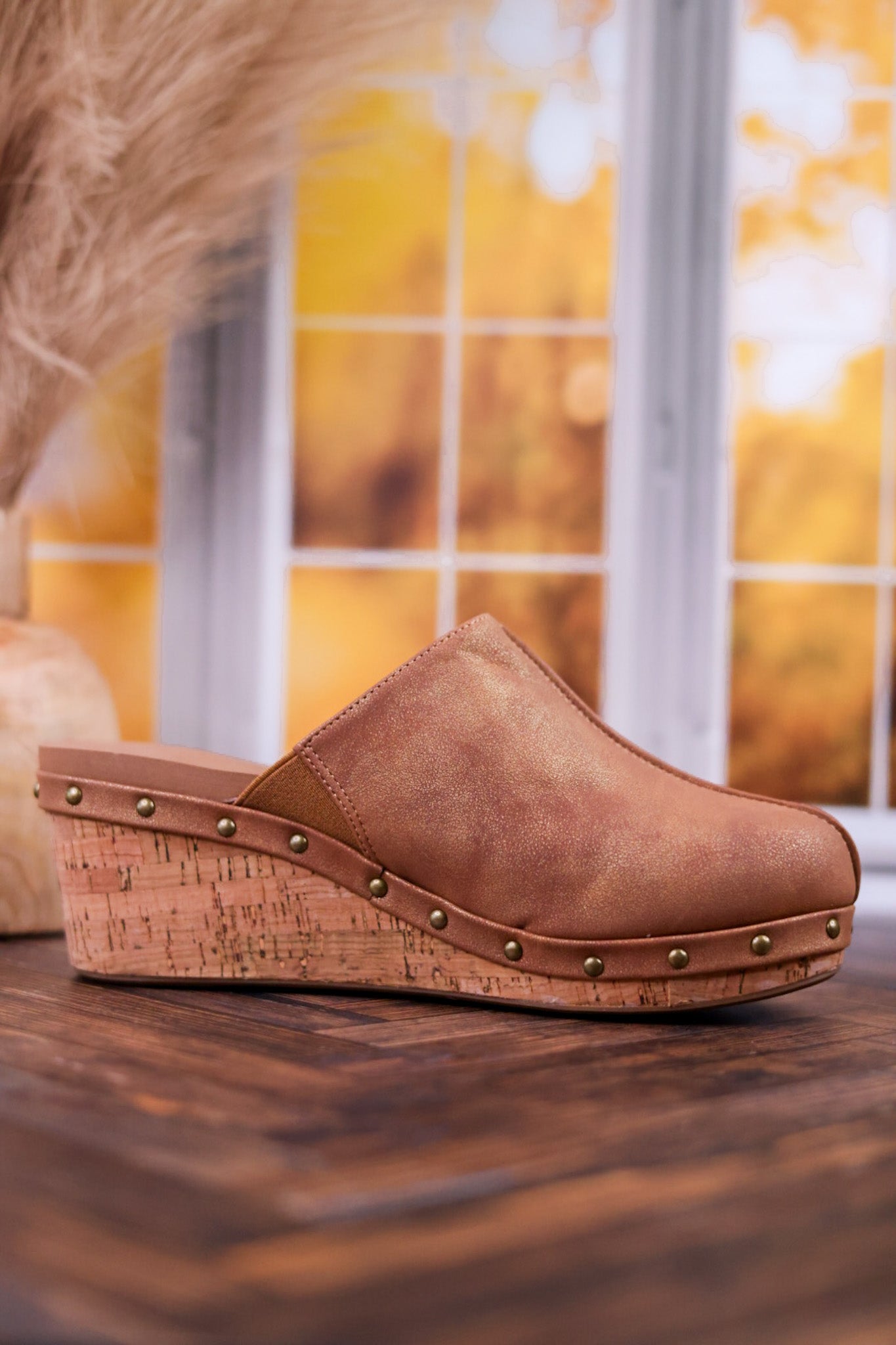 Marley Antique Bronze Round Toe Wedges - Whiskey Skies - CORKYS FOOTWEAR