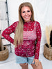 Maroon Bandana Babe Long Sleeve Mesh Top - Whiskey Skies - STERLING KREEK
