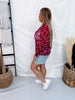 Maroon Bandana Babe Long Sleeve Mesh Top - Whiskey Skies - STERLING KREEK