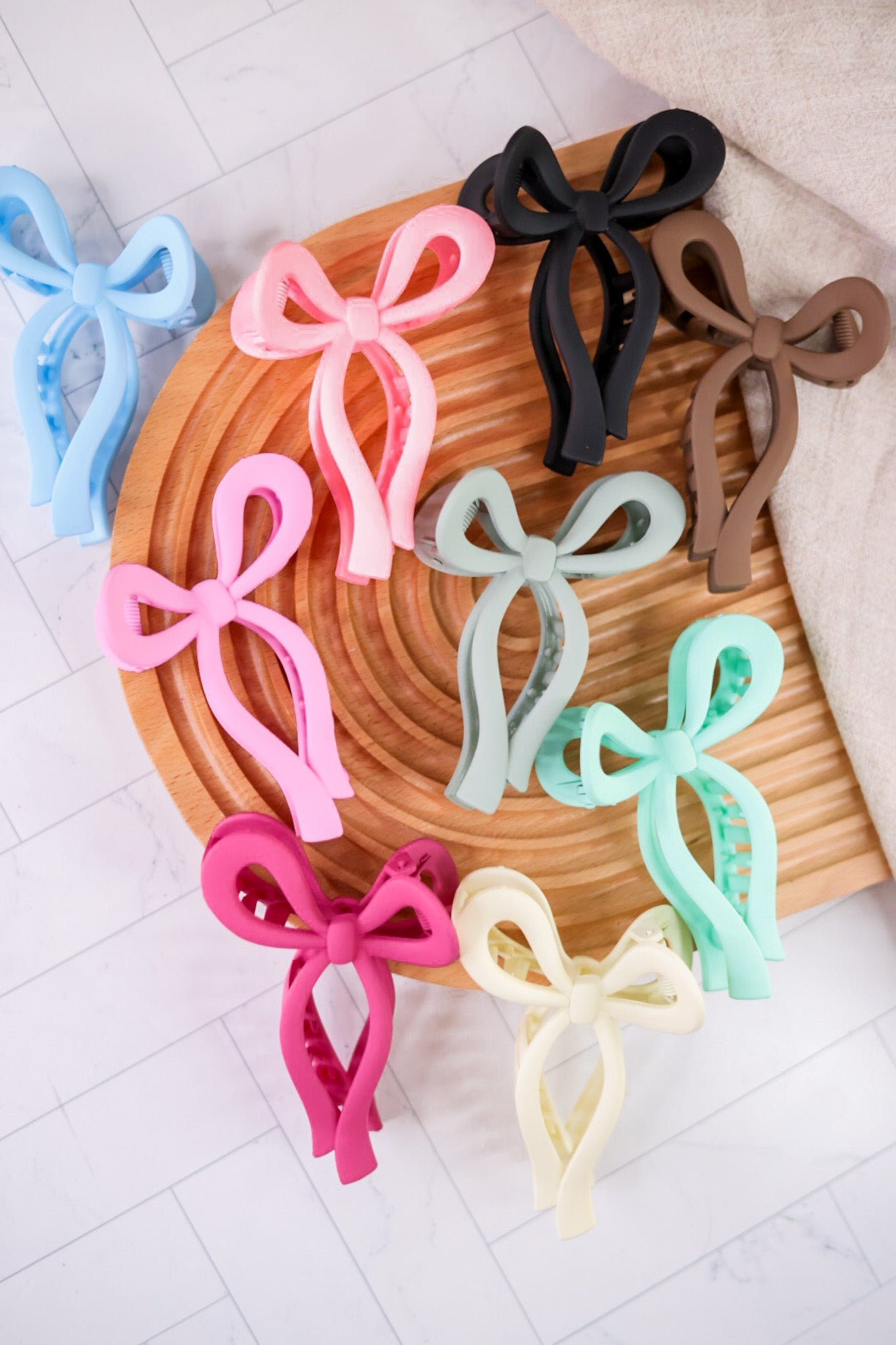 Matte Bow Claw Clips (9 Colors) - Whiskey Skies - QUEENS DESIGNS
