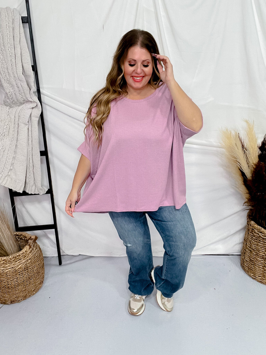 Mauve Dolman Sleeve Thermal Top - Whiskey Skies - ANDREE BY UNIT