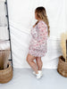 Mauve Floral Romper With Square Neckline - Whiskey Skies - JADE BY JANE