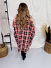 Mauve Plaid Button Down Knit Long Sleeve Top - Whiskey Skies - WHITE BIRCH