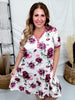 Mauve Rose Print Loungewear Night Dress - Whiskey Skies - SHIRLEY & STONE