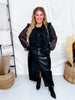 Maxi Skirt In Black Leather - Whiskey Skies - MIKAROSE