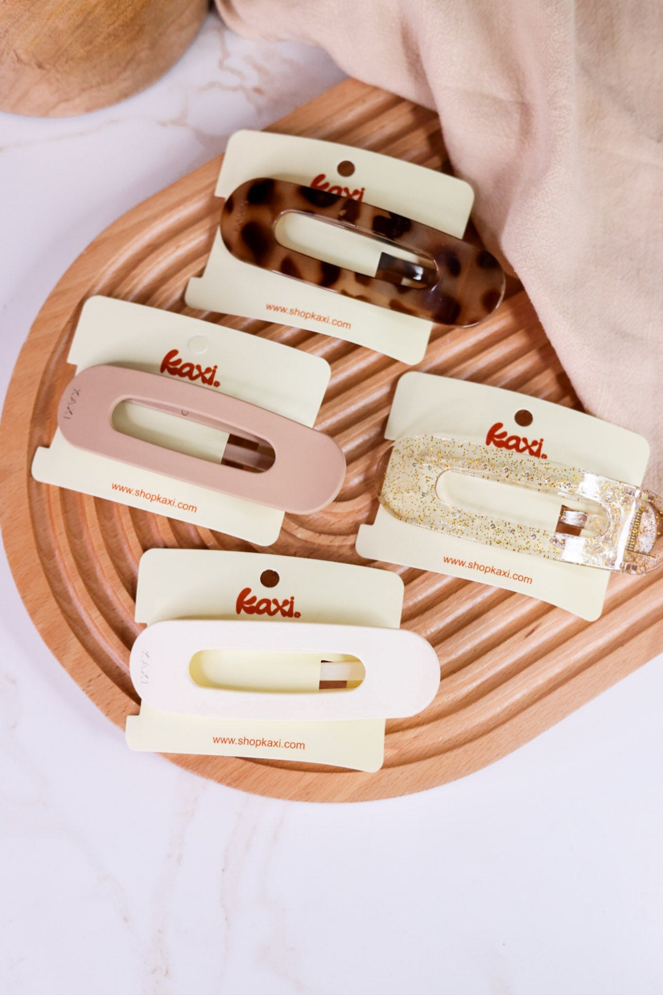 Medium Lay Flat Claw Clip (4 Colors) - Whiskey Skies - KAXI