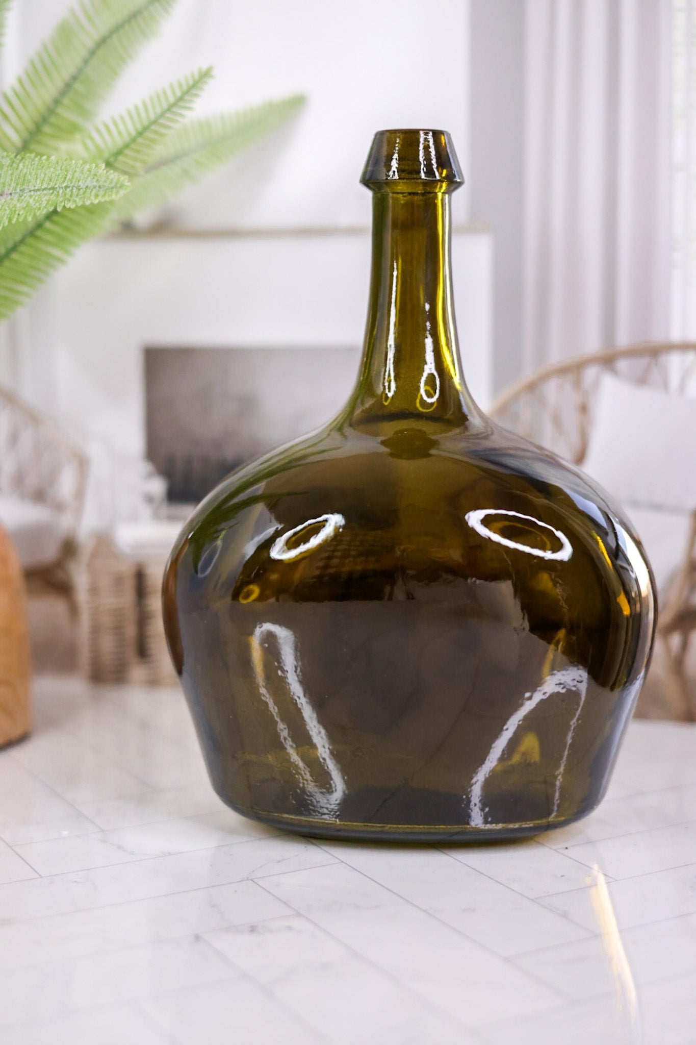 Medium Olive Bottle Vase - Whiskey Skies - Park hill