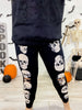 Medium Rise Skull Print Laser Cut Leggings - Whiskey Skies - VOCAL