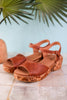 Meet Ya There Cognac Wedges - Whiskey Skies - CORKYS FOOTWEAR