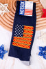 Men's American Hotdog Flag Crew Socks - Whiskey Skies - RENFRO SOCKS