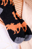 Men's Fuzzy Crew Socks With Moose Print - Whiskey Skies - CRESCENT SOCK COMPANY