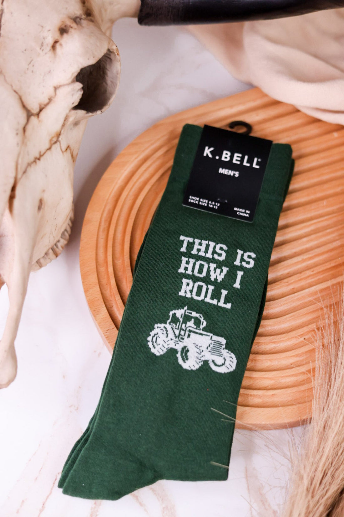 Men's "This Is How I Roll" Tractor Socks - Whiskey Skies - K.BELL
